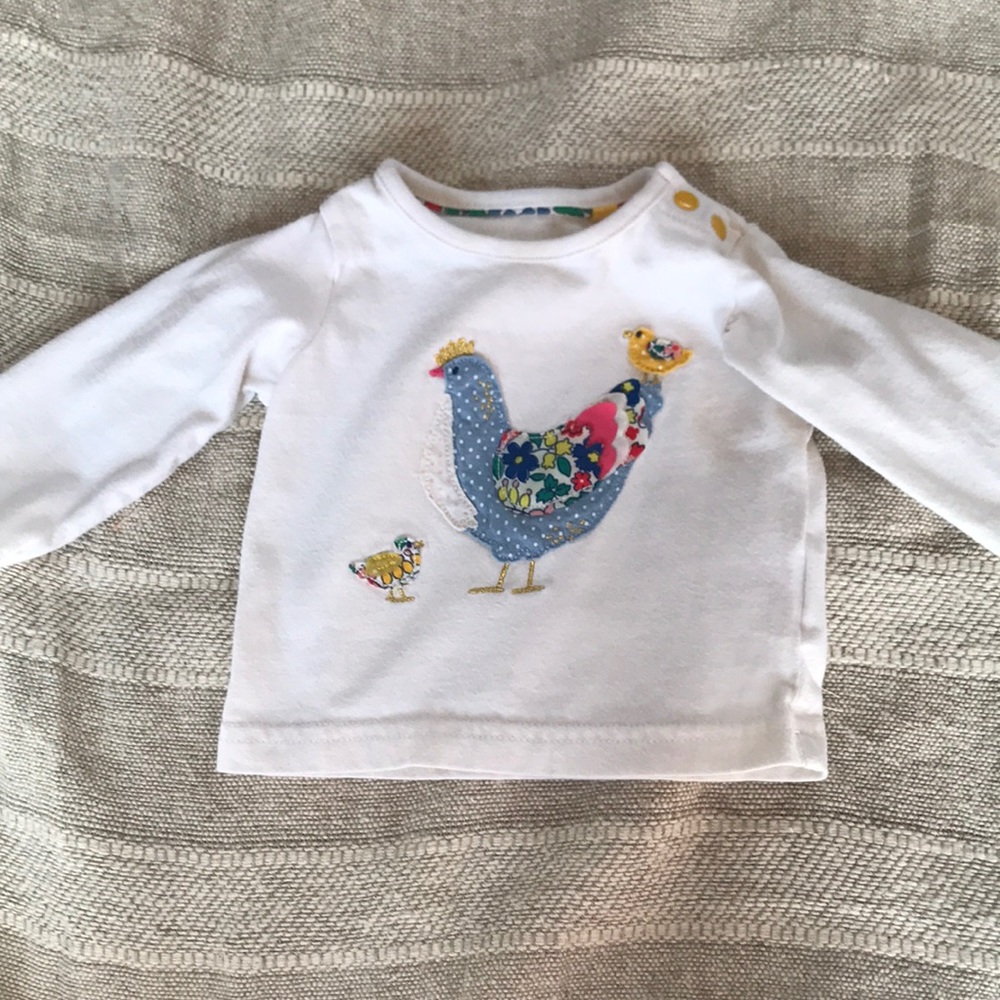 Mini Boden chicken shirt 0 to 3 month